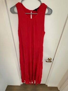 Banana Republic - Sleeveless Red Tiered Maxi Dress - size S